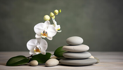 Stack of pebbles, a symbol of balance and harmony generated by AI