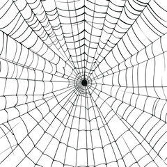 Spider web black silhouette icon on white background. AI generated illustration.