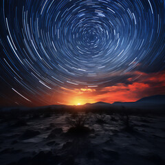 The crisscross and collision of ideas, star trail photography, Nebula