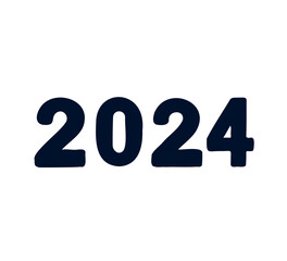 2024 numbers on white background. New 2024 Year