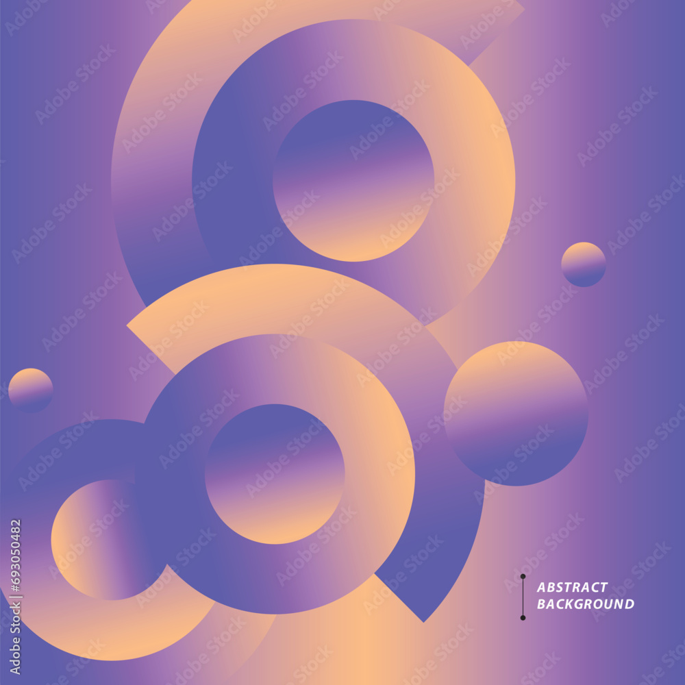 Poster Futuristic gradient circles and halfcircles background. Circle shapes composition. Vector dynamic illustration