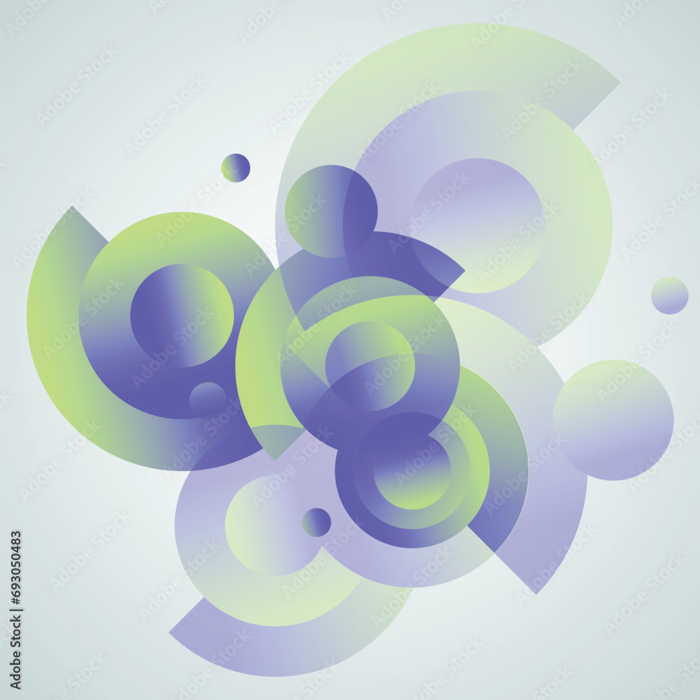 Aufkleber Circles gradient vector design. Minimal modern gradient. Abstract cover background. Dynamic connect shapes template