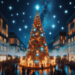 christmas tree in the city