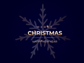 Happy new 2024 year. Minimalistic christmas template.  Elegant gold text with light. 