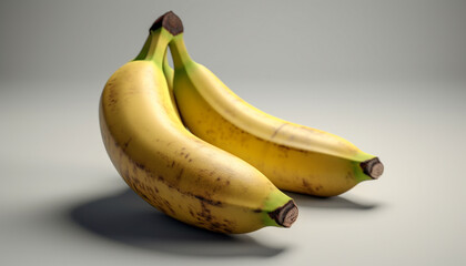 Juicy yellow banana, a healthy snack with organic freshness generated by AI