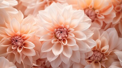 Fototapeta premium Flowers in peach fuzz, color of the year 2024, background, banner