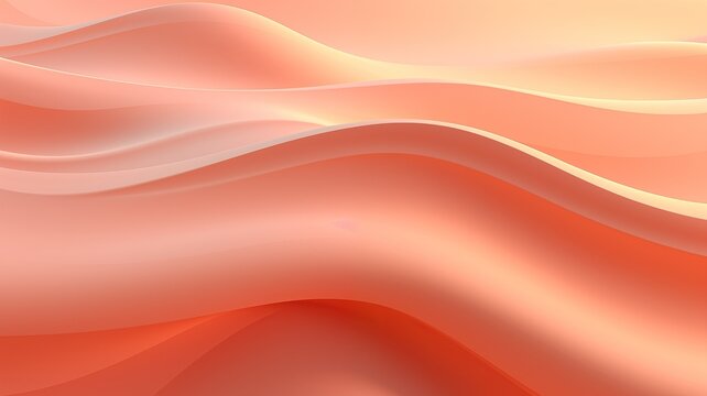 abstract 3D image of digital waves in shades in peach fuzz, color of the year 2024