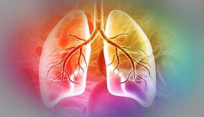 Chronic obstructive pulmonary disease, respiratory diseases, 3d illustration - obrazy, fototapety, plakaty