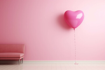 pink balloons on pink valentine background