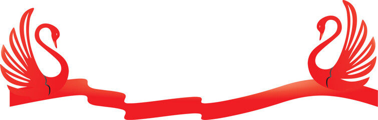 red ribbon on a white background