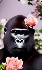 portrait of a gorilla. generative ai
