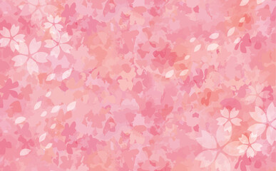 Fototapeta na wymiar 手描きで描いた桜の花の背景用イラスト素材