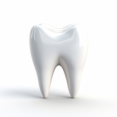 Elegant and shiny tooth logo on white background