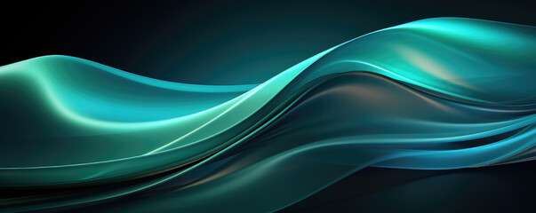 Fototapeta premium Abstract modern background, shiny turquoise wave.