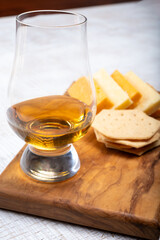 Scotch whiskey and cheese pairing, British cheeses collection, Scottish coloured and English matured cheddar cheeses