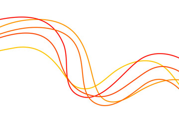 Abstract Wave Line Flow Curve Wavy Twist Element Vector Orange Red Yellow. Sound Audio Volume Striped Graphic Decoration Presentation Templates Motion Movement Business Editable Stroke