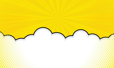 Fototapeta premium Yellow comic background with cloud cartoon