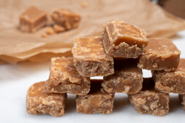 American sweets, homemade butter fudges, confection made by mixing sugar, butter and milk