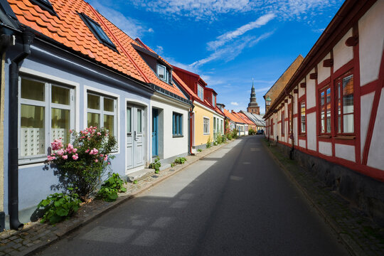 Colorful houses in Ystad, Sweden