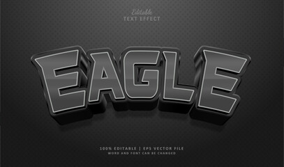 Eagle editable text effect style 3d esport sport silver black colours