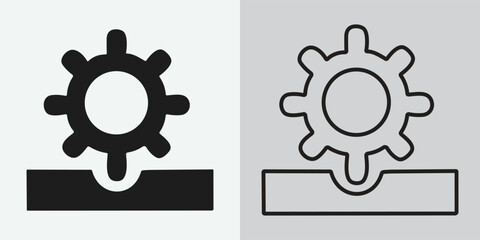 Setting icon vector. Gear or Cog. Settings isolated flat vector icon. Gear symbol. Vector gear tool or button for web application or UI.