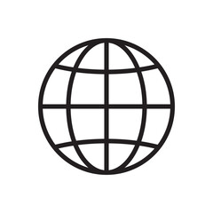 line icon globe earth global design vector illustration