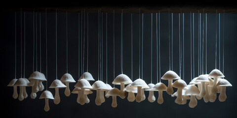 many hanging Mushroom