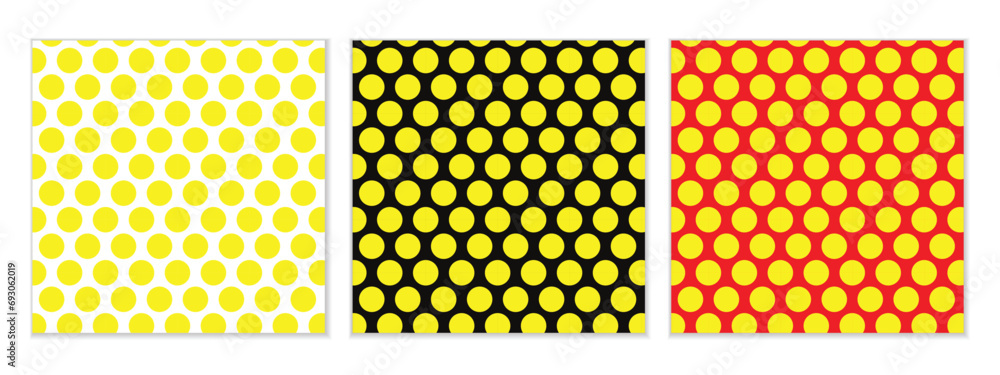 Poster abstract seamless set of yellow dot pattern vector perfect for banner poster.