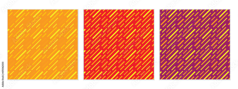 Poster abstract seamless set of yellow diagonal line art pattern perfect for banner poster.