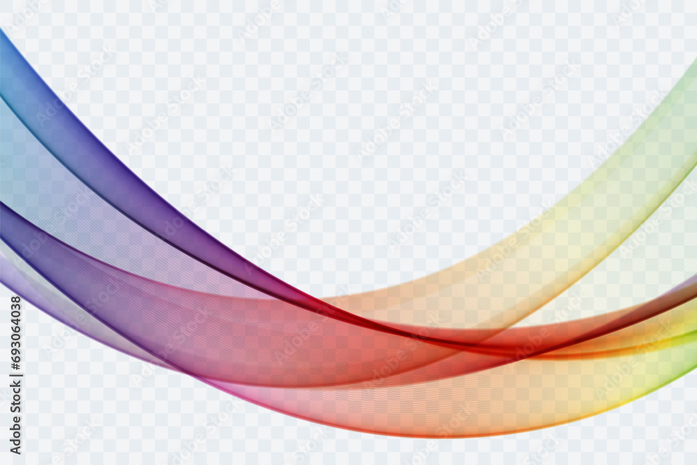 Poster abstract wave of colored flowing lines, transparent wave, design element.