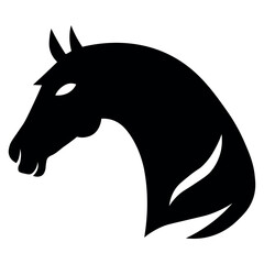 Horse head black vector icon on white background