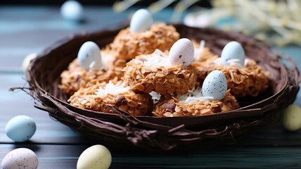 Easter Egg Nest Cookies: Coconut Macaroons with Mini Chocolate Eggs