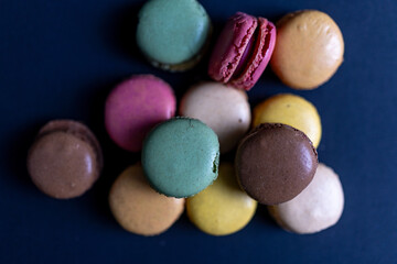 colorful elegant Macaroons on colorful background 