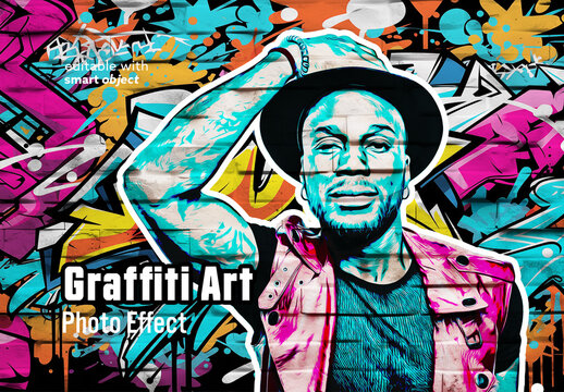 Graffiti Art Effect. Backgrounds are AI Generated