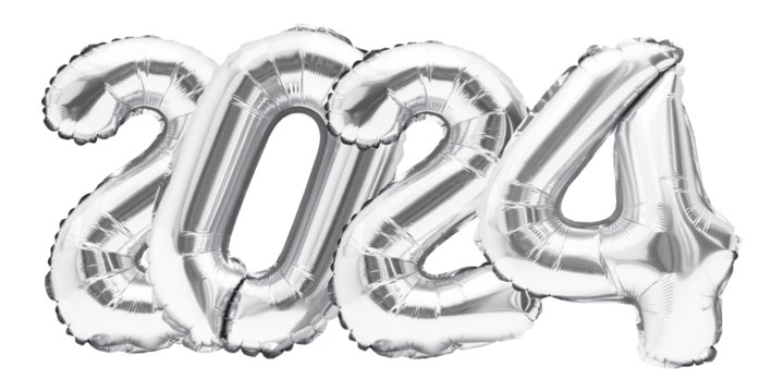 2024 New Year silver in png