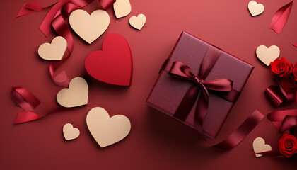 Romantic gift of love, heart shaped decoration generated by AI