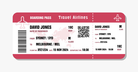 Ticket to Melbourne, Australia - obrazy, fototapety, plakaty