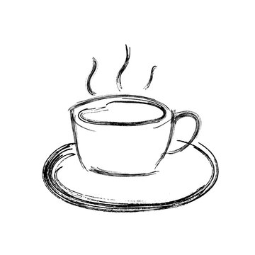 Coffee cup simple sketch illustration