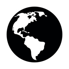 Globe black vector icon on white background