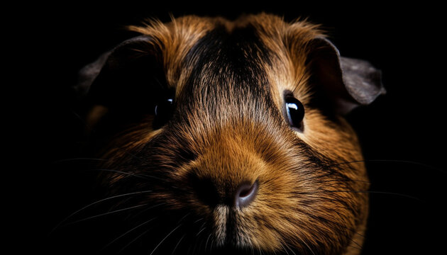 Cute guinea pig portrait with fluffy fur and whiskers generated by AI