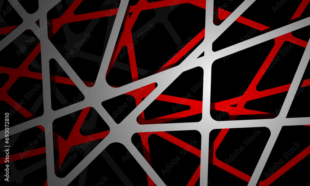 Poster abstract dark gray red geometric mesh pattern overlap design modern background texture vector