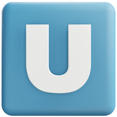 Letter U Alphabet 3d Icon