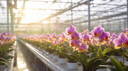 Flowers orchid in a greenhouse, modern business and private entrepreneurship, a gift for a holiday....