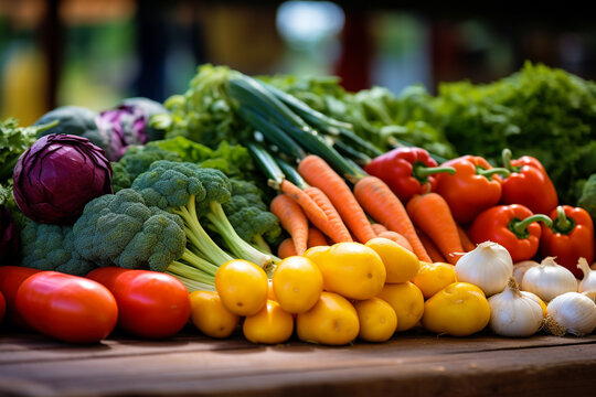A clear image of assorted vegetables at a farmers market
