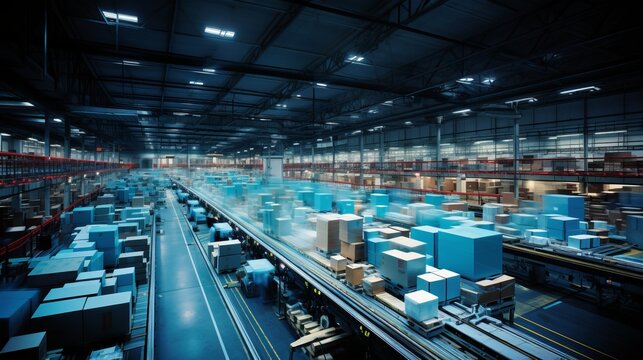 Ai controlled sorting   distribution network in warehouse with advanced algorithms   robotic arms