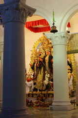 Idol of Hindu Goddess Durga during Bengal's Durga Puja festival 