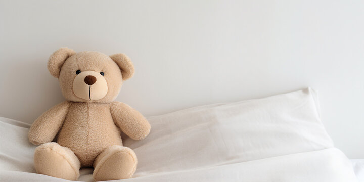 minimalist cute Bear doll on the bed