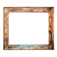 A rustic wooden frame, decoration wood,isolated on white and transparent background