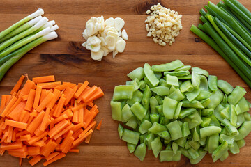 Ingredients for stir fry vegetables.