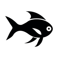 Fish black vector icon on white background